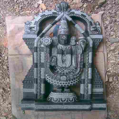 Vishnu Statue Black Stone