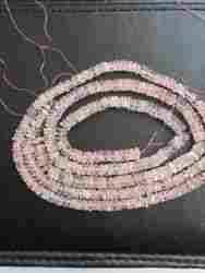 Rose Quartz Disc Shape Beads (16 Inch)