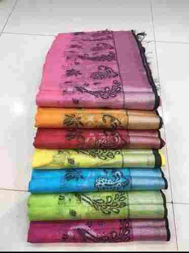 Linen Silk Embroidery Saree