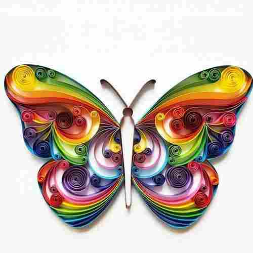 Quilled Paper Art Colourful Butterfly