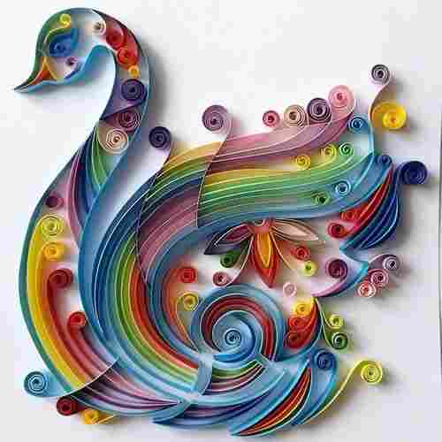 Quilled Paper Art Colourful Swan