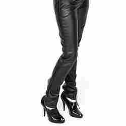 Skinny Fit Black Ladies Leather Pants