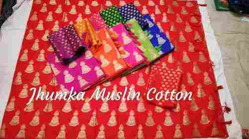 Jhumka Monica Cotton Saree With Separate Blouse