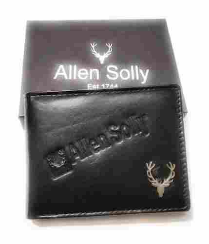 Mens Black Leather Security Wallet