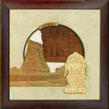 Chennai Monument Wooden Wall Hanging
