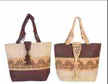 Macrame Handle With Wooden Beads Bag
