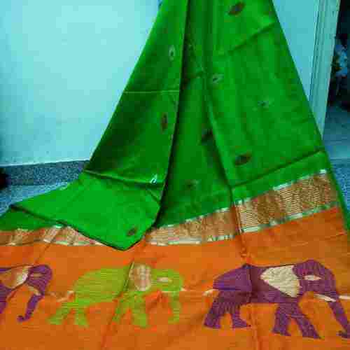 Elephant Pattern Cotton Silk Sarees