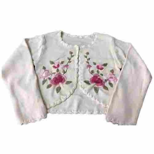 Girls Shrug Sweater With Hand Embroidery