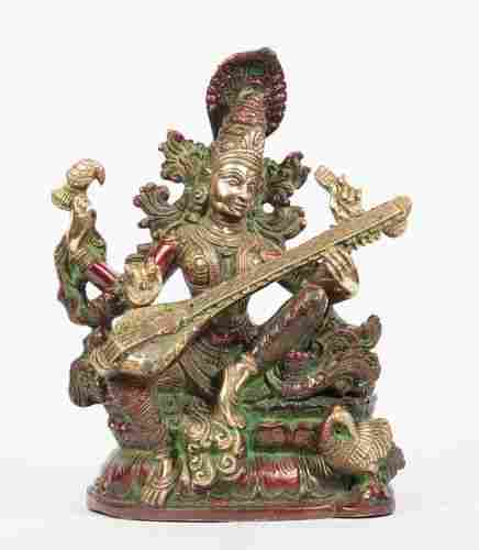 Brass Goddess Saraswati Statues