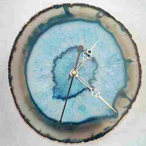 Blue Agate Stone Clock