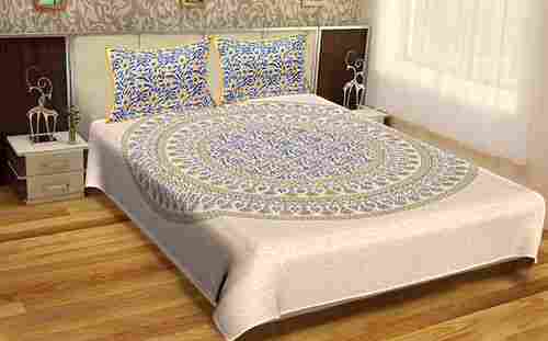 Hand Block Printed Jaipuri Design Mandala Sanganeri Bedsheets with Pillows