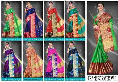 Fancy Polyester And Cotton Saree