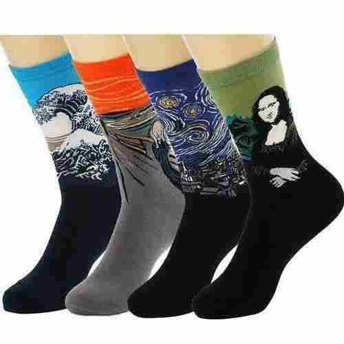 Cotton High Ankle Printed Socks 