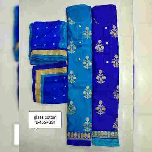 Blue Glass Cotton Salwar Suit