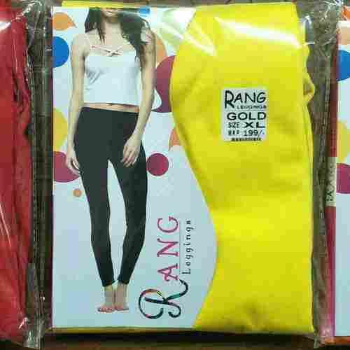 Gold Cotton Leggings For Girls