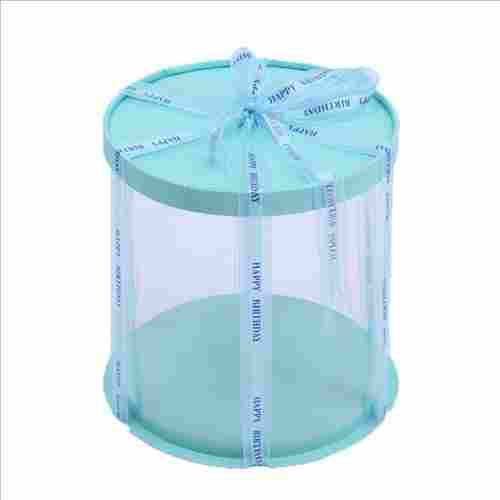 Transparent PET Plastic Clear Round Birthday Cake Box