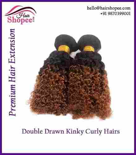 Double Drawn Kinky Curl Hairs - Brown