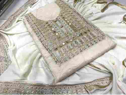 Unstitched Chanderi Silk Dress