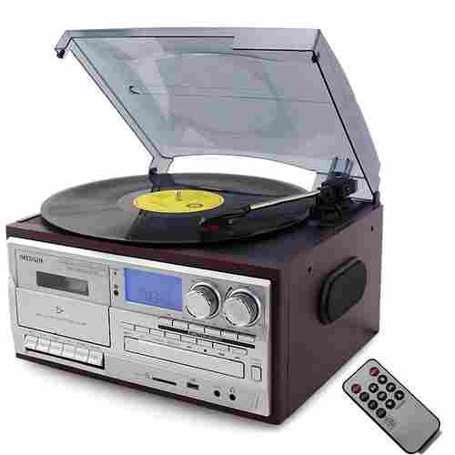 Multi Function Vinyl Record Gramophone USB SD Cassette Player And Recording