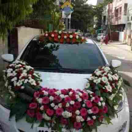 Wedding Car Decorations Services With Flower