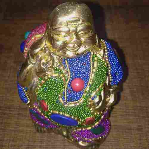 Brass Color Stone Laughing Buddha