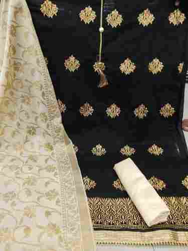 Embroidered Unstitched Chanderi Dress