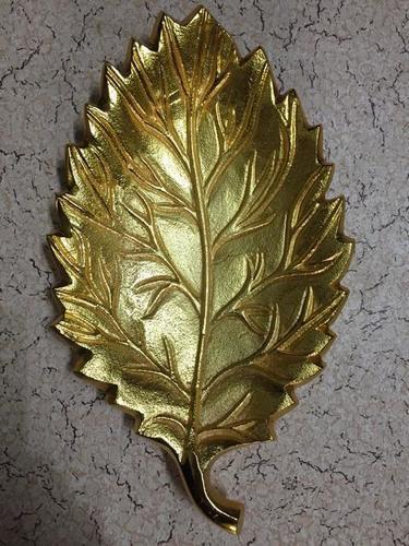 Golden Casted Autumn Leaf Platter