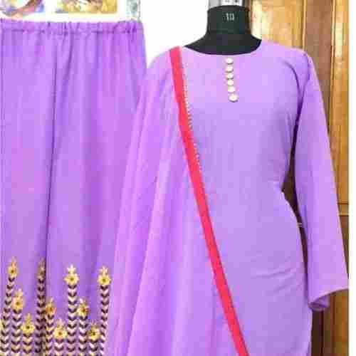 Georgette Kurti With Fully Embroidered Georgette Plazzo
