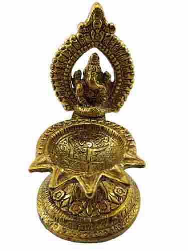 Deepak Ganesha 5 Batti Golden Metal