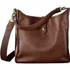Brown Color Plain Ladies Bag 