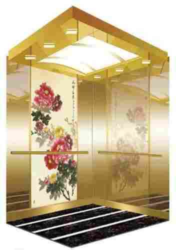 Chinese Style Titanium Mirror Finish Frame Passenger Elevator And Lift