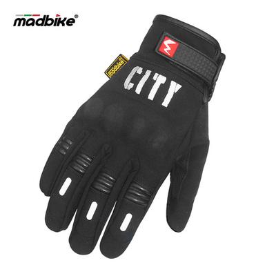 Black Madbike City Leather Gloves