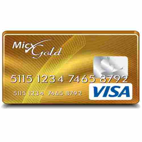 Preprinted Card with Gold Base Loyalty Credit Cards