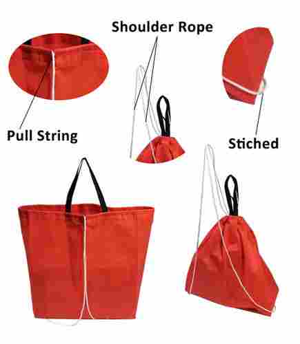 Caris Carry Bag, Non Woven Fabric (Color Red), Grocery BagA (Red) with Backpack Roap