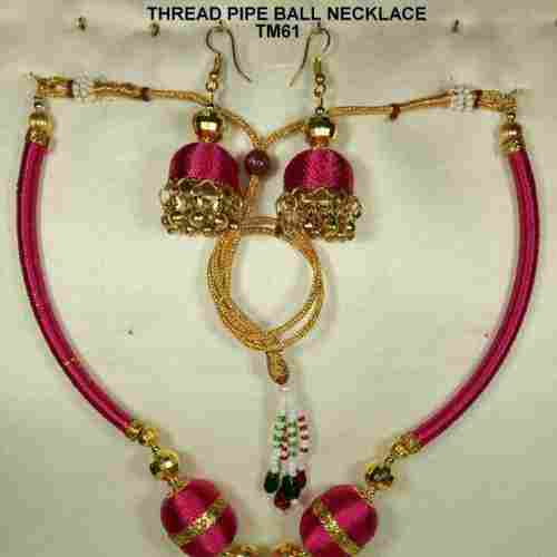 Thread Pipe Ball Necklace