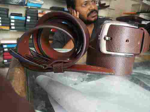 Mens Pure Brown Leather Belts