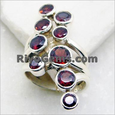 Solar Panel Silver Garnet Rings