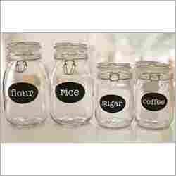 Etched Glass Canister Labels