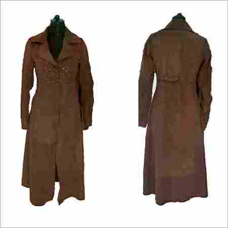 Ladies Long Brown Leather Coats