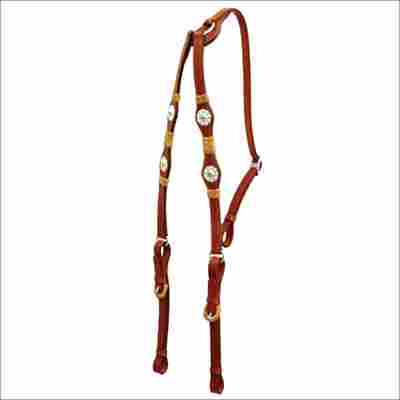 Red Point Conchas Rawhide Knotted Breastplate