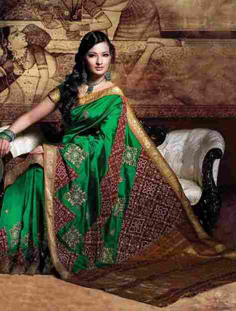 Deep Green Handloom Kanchipurum Pure Silk Sari