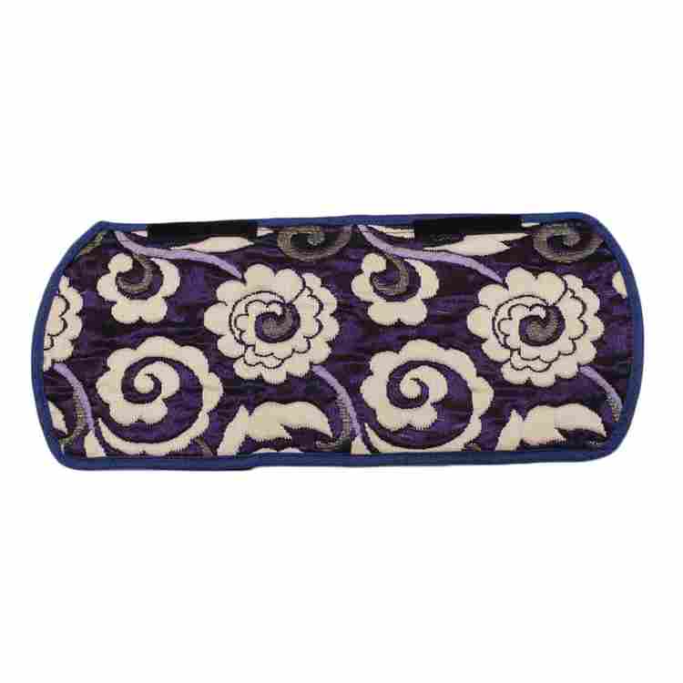 Violet Base Cream Flower Design Refrigerator Handle Cover