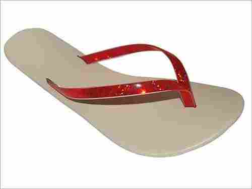 Red V Strip Ladies Slippers Uppers