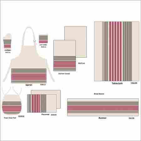 Lining Print Kitchen Linen Set