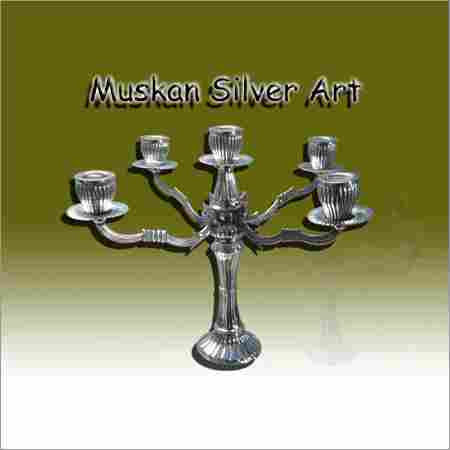Silver  Designer Candle Stand