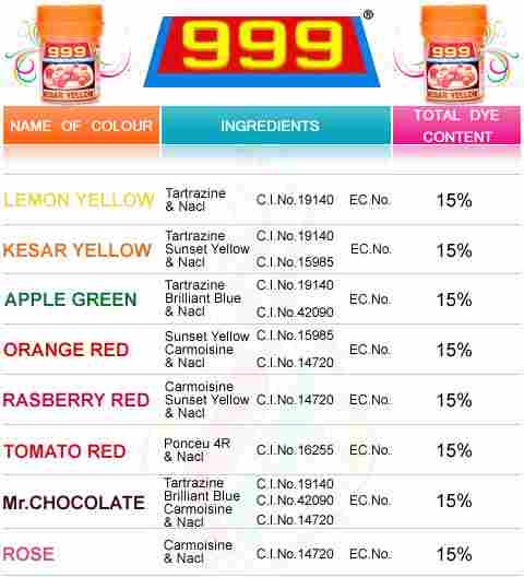 999 Brand Synthetic Food Colour