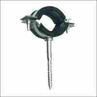 Heavy Type Metal Pipe Clamb with Rubber Protector and Double Thread Screw Wood Pitch