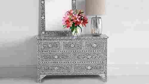 Beautiful Floral Design Sideboard With Mirror