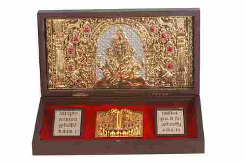 Gold Plated Ganeshji Portable Mandir