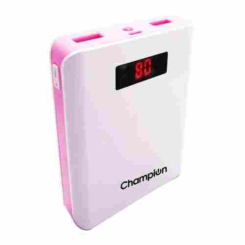 Champion Z-10 10400 mAh Digital Power Bank (White And Pink)